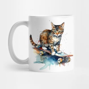 Cat on a skateboard Mug